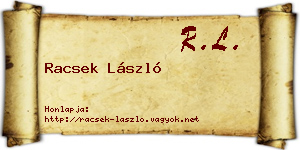 Racsek László névjegykártya