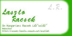 laszlo racsek business card